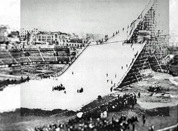 後楽園球場で第3回全日本選抜スキー・ジャンプ大会1950年1月28日